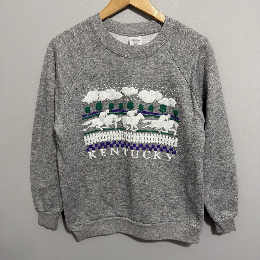Vintage 90s Kentucky Derby Crewneck Pullover Sweatshirt Churchill Downs Size L